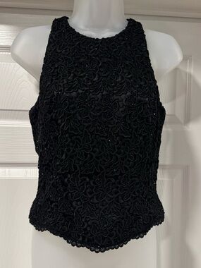 Carmen Marc Valvo Embellished Beaded Top